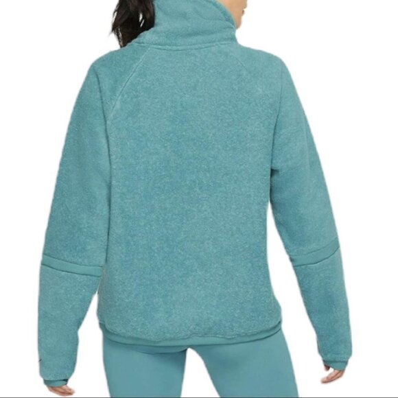 NIKE Therma Fleece Cowl Neck Sweatshirt Teal - Picture 12 of 12